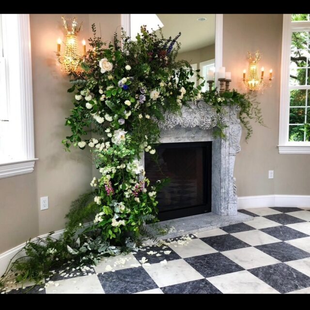 Random image find of the day: client requested images of work at @cameronestateinn , and a few minutes later I struck luck and found this fireplace in my sea of 573558885431903 i-phone images. 

A few years back! I got a wee carried away on this one……. 

#fireplaceflowers #lancasterflorist #fingerlakesflorist